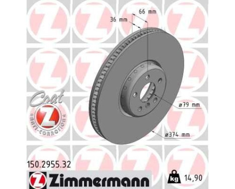 Bromsskiva FORMULA F COAT Z 150.2955.32 Zimmermann