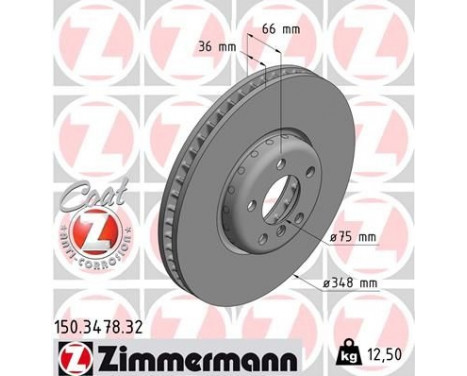 Bromsskiva FORMULA F COAT Z 150.3478.32 Zimmermann, bild 2