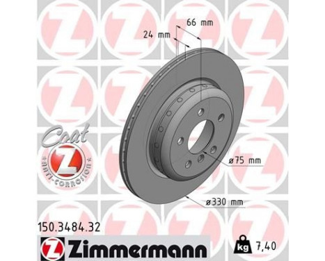 Bromsskiva FORMULA F COAT Z 150.3484.32 Zimmermann, bild 2