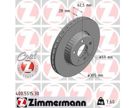 Bromsskiva FORMULA S COAT Z 400.5515.30 Zimmermann