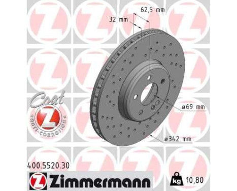 Bromsskiva FORMULA S COAT Z 400.5520.30 Zimmermann