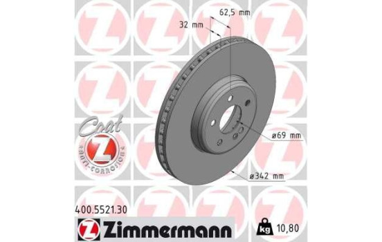Bromsskiva FORMULA S COAT Z 400.5521.30 Zimmermann