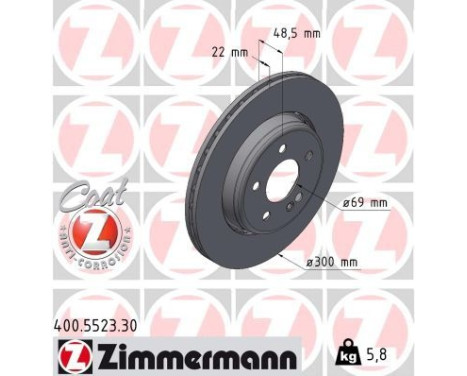Bromsskiva FORMULA S COAT Z 400.5523.30 Zimmermann