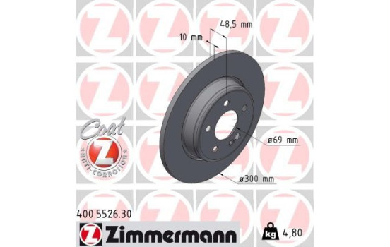 Bromsskiva FORMULA S COAT Z 400.5526.30 Zimmermann