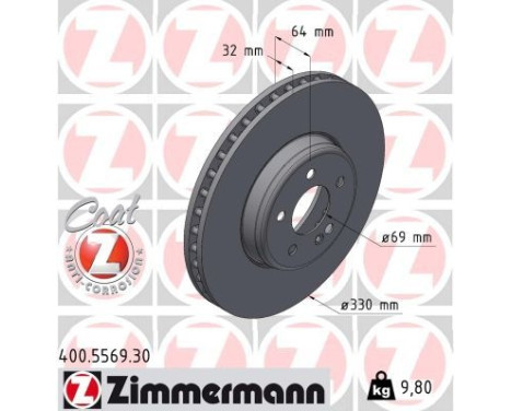 Bromsskiva FORMULA S COAT Z 400.5569.30 Zimmermann