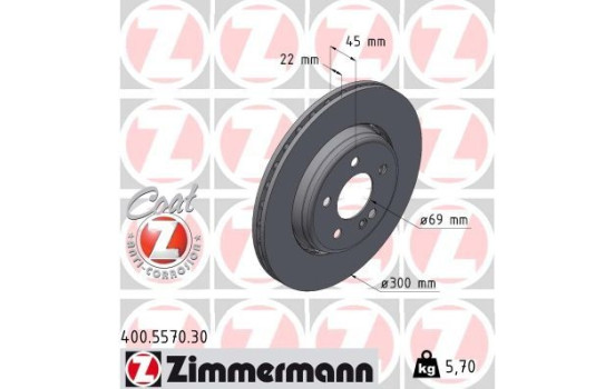 Bromsskiva FORMULA S COAT Z 400.5570.30 Zimmermann
