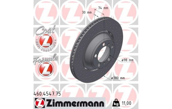 Bromsskiva FORMULA Z BROMSSKIVA 460.4547.75 Zimmermann