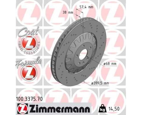 Bromsskiva FORMULA Z BROMSSKIVOR 100.3375.70 Zimmermann