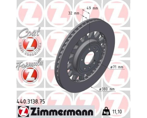 Bromsskiva FORMULA Z BROMSSKIVOR 440.3138.75 Zimmermann