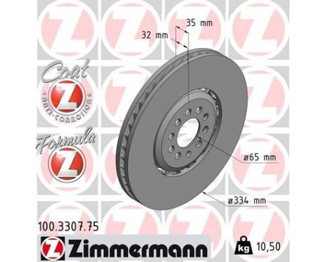 Bromsskiva FORMULA Z COAT Z 100.3307.75 Zimmermann