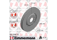 Bromsskiva FORMULA Z COAT Z 100.3308.75 Zimmermann