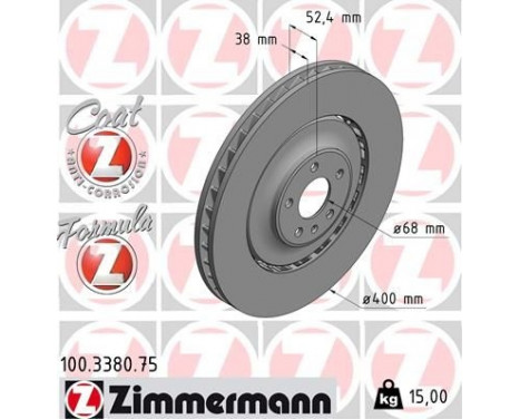 Bromsskiva FORMULA Z COAT Z 100.3380.75 Zimmermann, bild 2