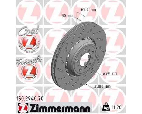 Bromsskiva FORMULA Z COAT Z 150.2940.70 Zimmermann