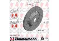Bromsskiva FORMULA Z COAT Z 150.2942.70 Zimmermann
