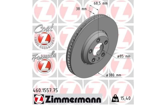 Bromsskiva FORMULA Z COAT Z 460.1557.75 Zimmermann