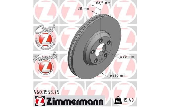 Bromsskiva FORMULA Z COAT Z 460.1558.75 Zimmermann