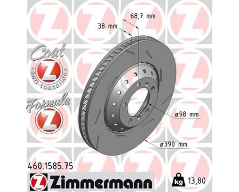 Bromsskiva FORMULA Z COAT Z 460.1585.75 Zimmermann