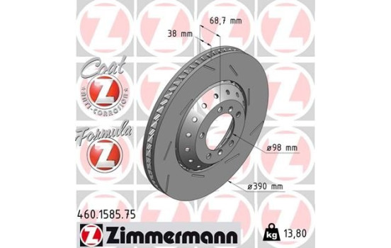 Bromsskiva FORMULA Z COAT Z 460.1585.75 Zimmermann