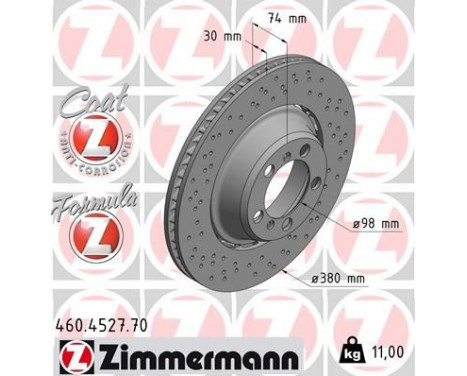 Bromsskiva FORMULA Z COAT Z 460.4527.70 Zimmermann