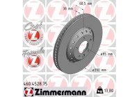 Bromsskiva FORMULA Z COAT Z 460.4528.75 Zimmermann