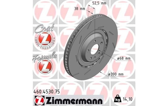 Bromsskiva FORMULA Z COAT Z 460.4530.75 Zimmermann