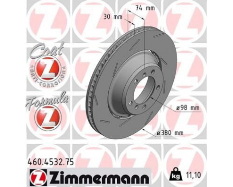 Bromsskiva FORMULA Z COAT Z 460.4532.75 Zimmermann