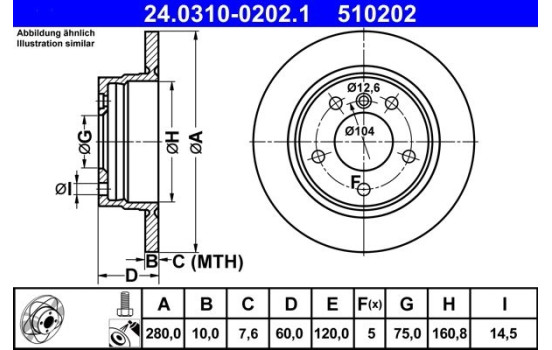 Bromsskiva PowerDisc 24.0310-0202.1 ATE, bild 3