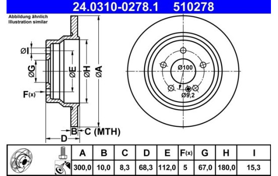Bromsskiva PowerDisc 24.0310-0278.1 ATE