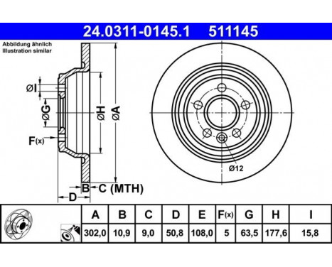 Bromsskiva PowerDisc 24.0311-0145.1 ATE