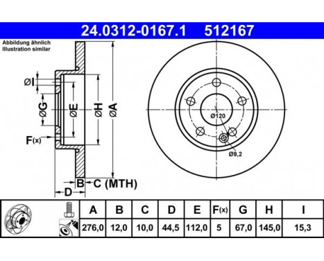 Bromsskiva PowerDisc 24.0312-0167.1 ATE