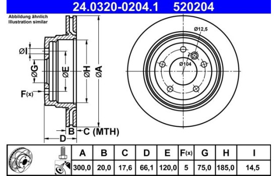 Bromsskiva PowerDisc 24.0320-0204.1 ATE