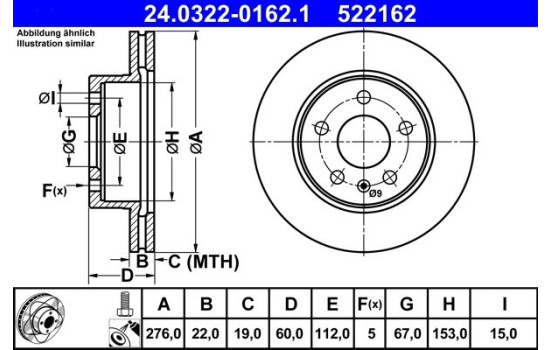 Bromsskiva PowerDisc 24.0322-0162.1 ATE, bild 2
