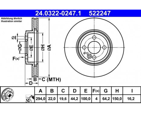 Bromsskiva PowerDisc 24.0322-0247.1 ATE