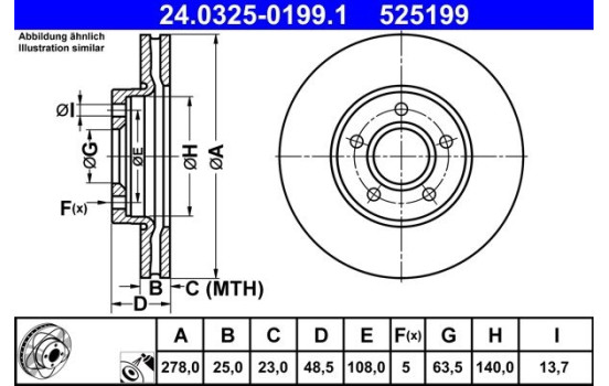 Bromsskiva PowerDisc 24.0325-0199.1 ATE