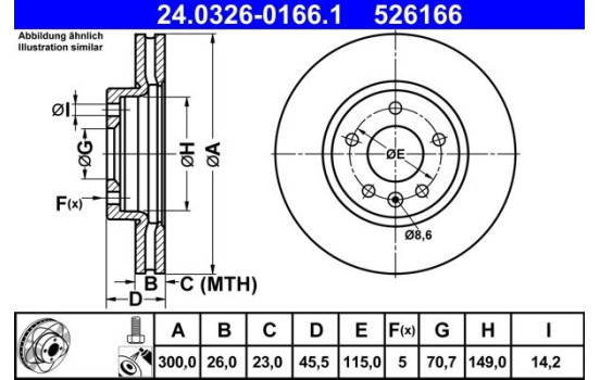Bromsskiva PowerDisc 24.0326-0166.1 ATE