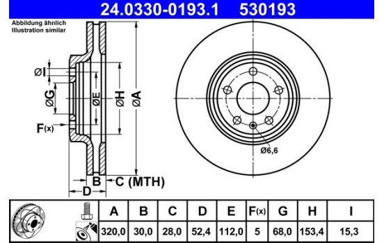 Bromsskiva PowerDisc 24.0330-0193.1 ATE