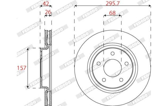 Bromsskiva PREMIER DDF2099C Ferodo, bild 2