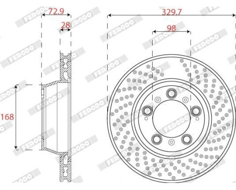Bromsskiva PREMIER DDF2131LC-1 Ferodo, bild 2
