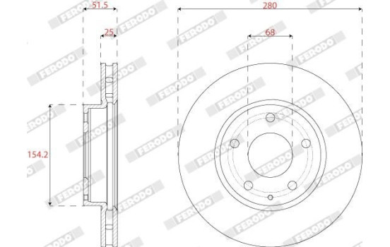 Bromsskiva PREMIER DDF2532C Ferodo, bild 2