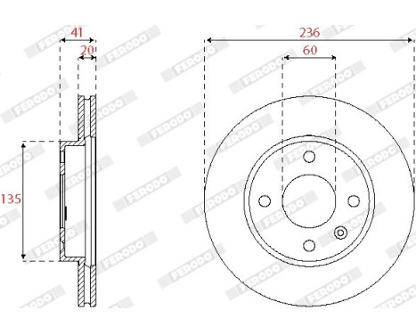 Bromsskiva PREMIER DDF2688C Ferodo, bild 2