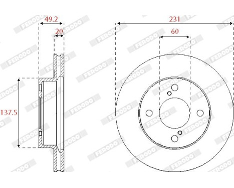 Bromsskiva PREMIER DDF2689C Ferodo, bild 2