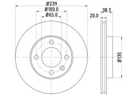Bromsskiva PRO 8DD 355 100-191 Hella