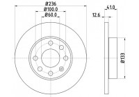 Bromsskiva PRO 8DD 355 100-431 Hella