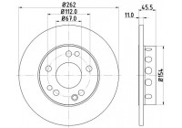 Bromsskiva PRO 8DD 355 100-741 Hella