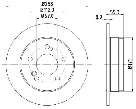 Bromsskiva PRO 8DD 355 100-961 Hella