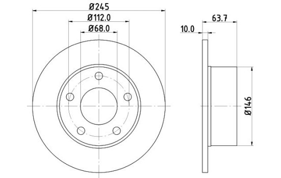 Bromsskiva PRO 8DD 355 102-801 Hella