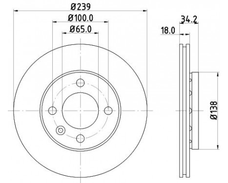 Bromsskiva PRO 8DD 355 104-211 Hella