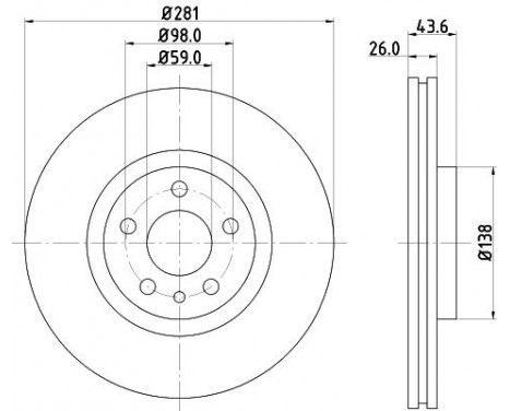 Bromsskiva PRO 8DD 355 104-451 Hella