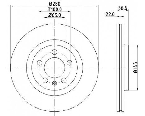 Bromsskiva PRO 8DD 355 105-381 Hella