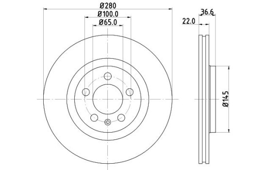 Bromsskiva PRO 8DD 355 105-381 Hella